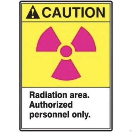 Accuform Radiation & Laser Sign, 14 in H x 10 in W, Dura-Plastic MRAD634XT